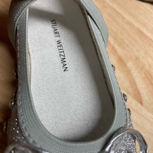 Stuart Weitzman Fannie Sparkle Girls Silver Shoes Size 5. Pre-Owned - Picture 5 of 8